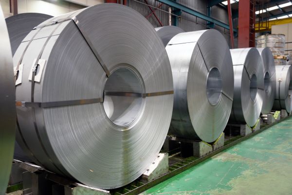 304 stainless steel sheet metal on a factory floor