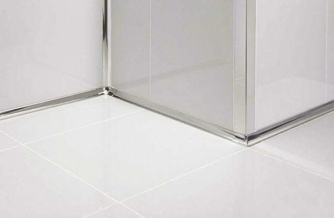 silver anodized inside corner edging trim bathroom